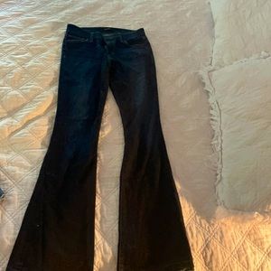 Joes Jeans flares. Gently washed. Dark wash. Flattering. Slimming